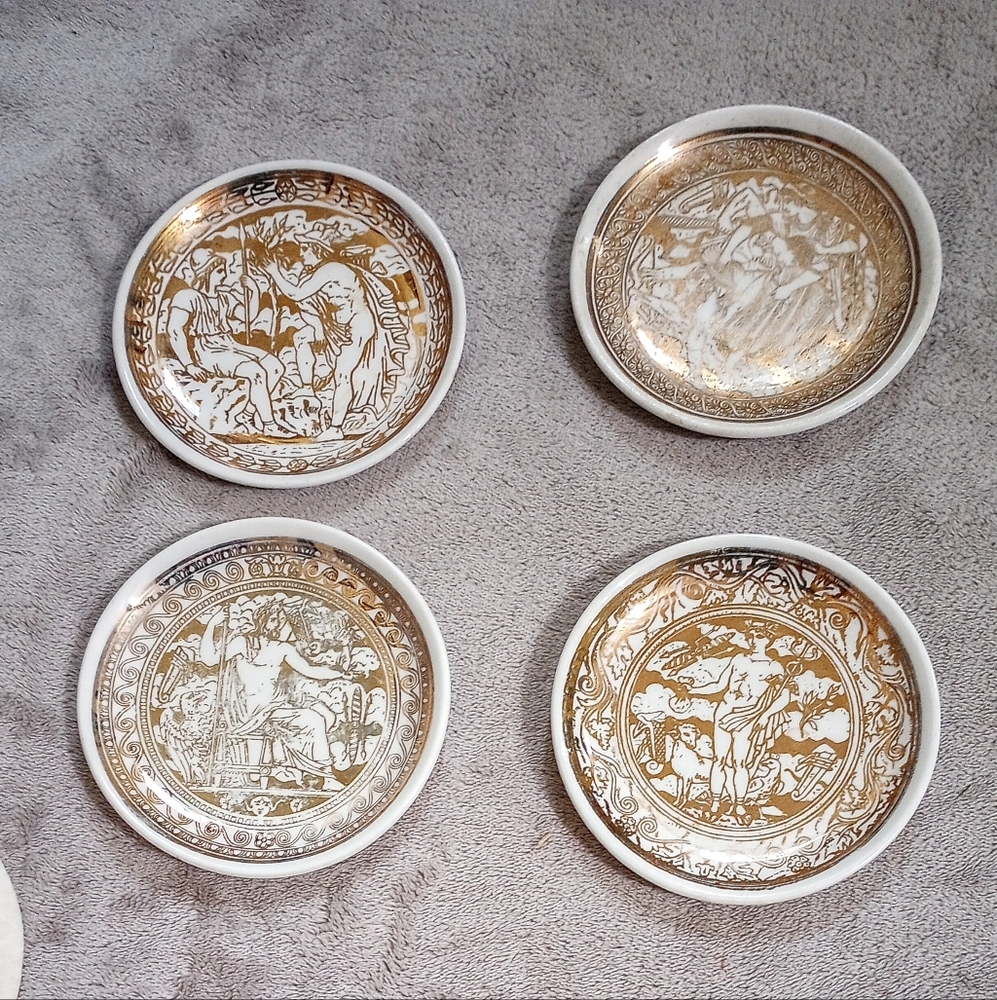Vintage Fornasetti Partial Boxed Set Mitologia Coasters Made In Italy